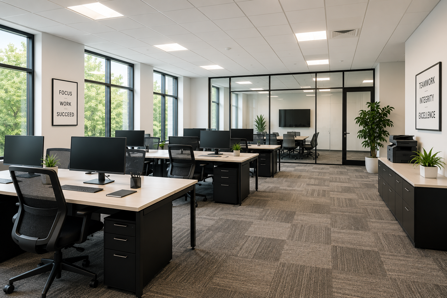 Clean modern office space